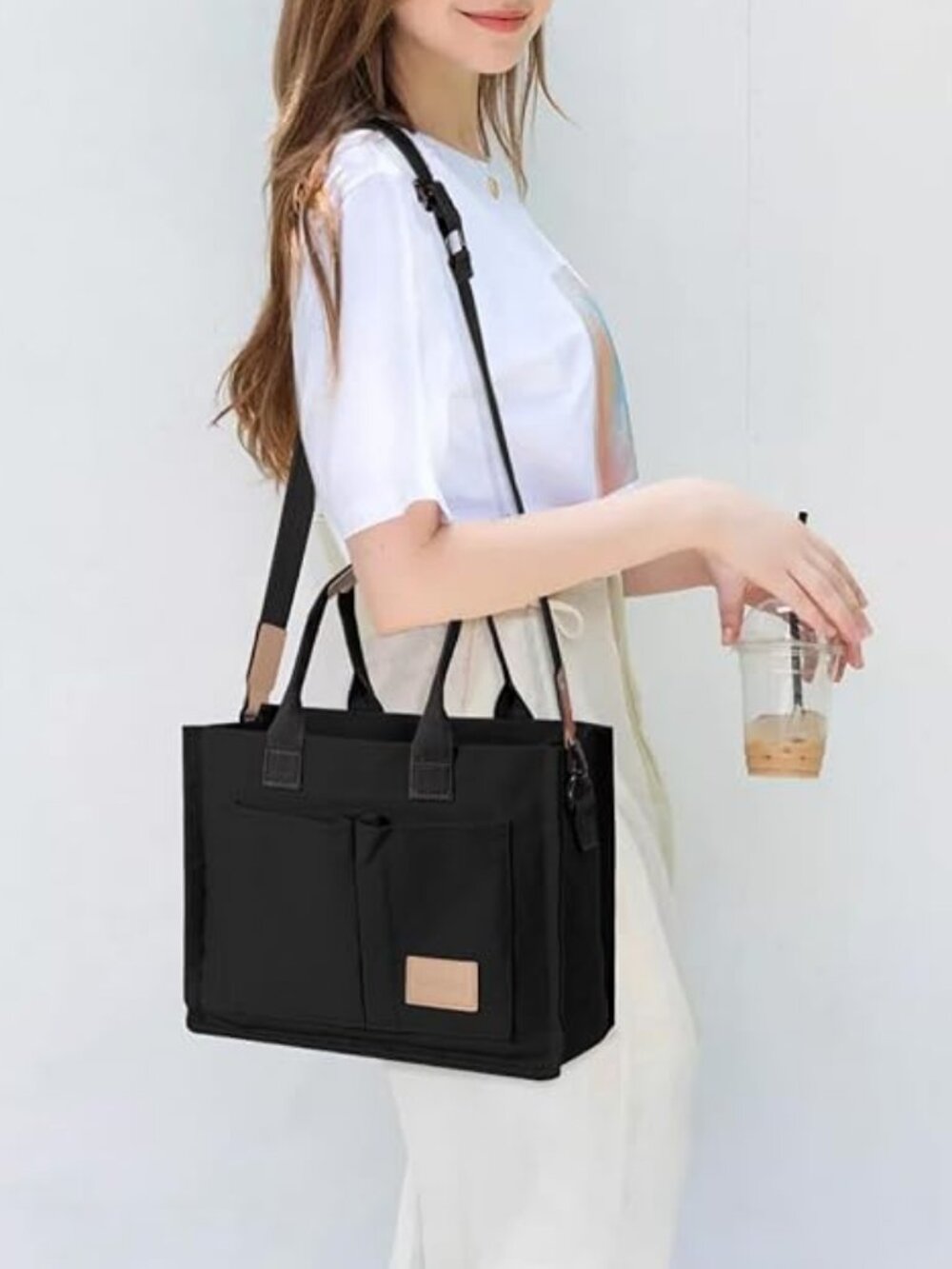 GASSDA Canvas Tote Bag for Women – Crossbody Work Purse with Pockets